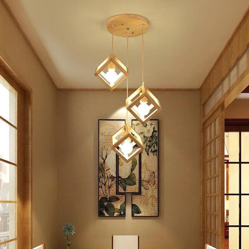 OEING Solid Wood Art Pendant Light