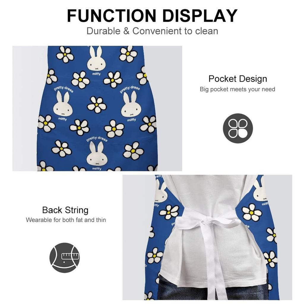 Miffy Simple and Stylish Cafe with Oxford and Kitchen Childcare Work Easy To Move Around 70cm X 80cm [LDU] Apron, H-Shaped Apron, Apron,