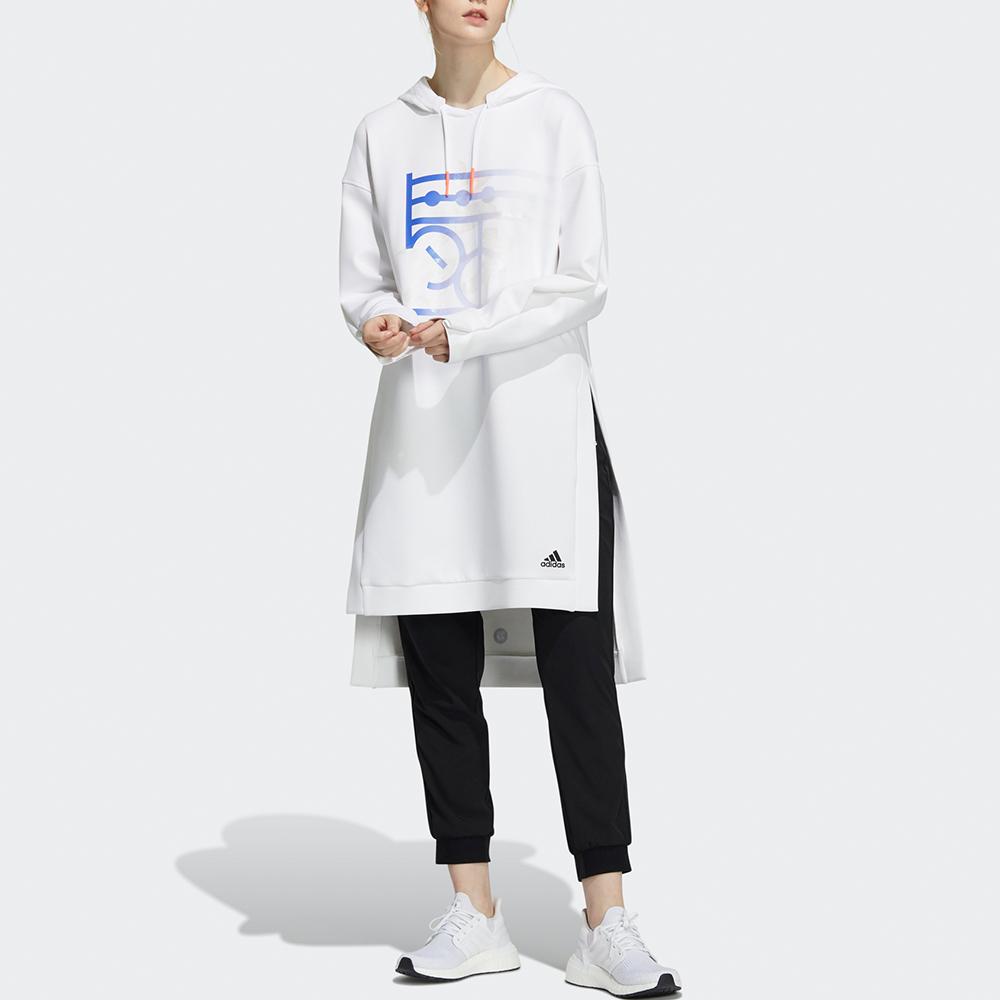 Adidas Gradient Print Long Hoodie Sweatshirt Women Sweatshirt White H09684