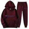 Set Pullover con Cappuccio in Pile Tinta Unita - Tendenza Felpa Casual da Uomo