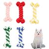 Cotton Rope Dog Toy Bone Shaped Puppy Teething Chew Toy Natural Cotton Thread Braided Rope Toy For Small Dogs Teething Cleaning