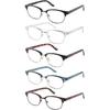 EYECEDAR 5-Pack Reading Glasses Men Women Blue Light Blocking Oval Frame Style Spring Hinges Readers 1.50
