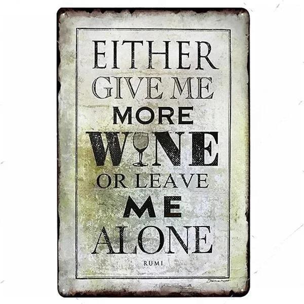 Retro Wine Metal Sign Plaque Vintage Whiskey Painting Perfect for Bar Restaurant Club Man Cave Wall Decor