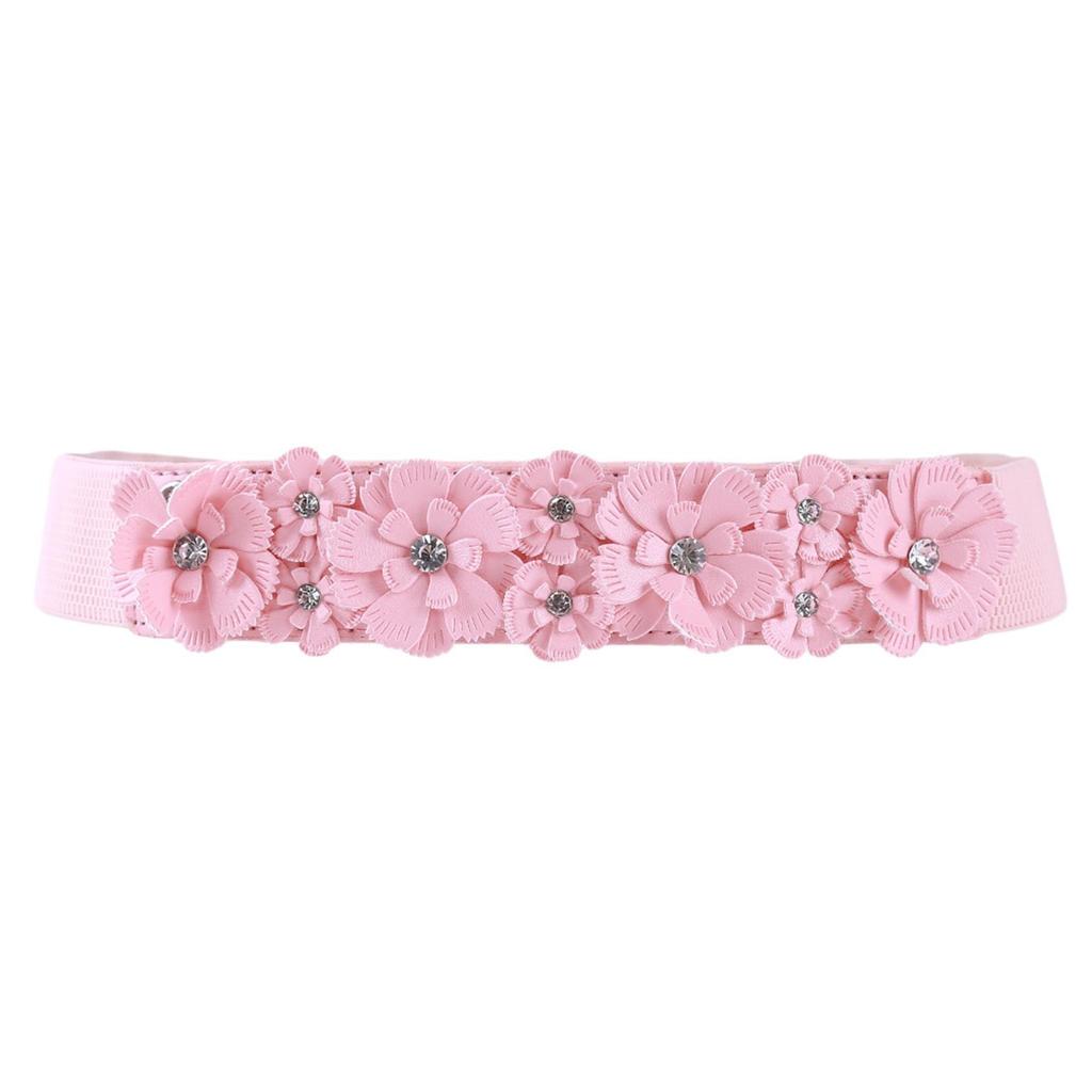 Women Belt Lady Fashion Flower Elastic Stretch Waist Belt Wide Elasticated Waistbands Girls Exquisite Stretchy Dress Accessories