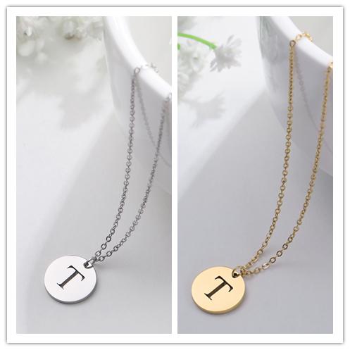 

Cazador Gold Color 26 Initial Letter Necklace Stainless Steel Alphabet Round Pendant Choker Necklaces Jewelry for Women 2025 Silver&45-50cm