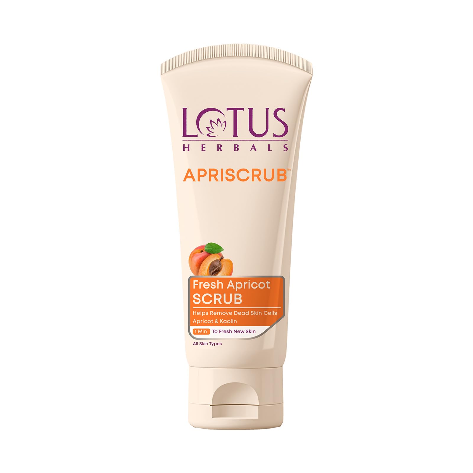 Lotus Herbals Apriscrub Скраб для лица с абрикосом | Натуральный отшелушивающий скраб для лица | Без химикатов | Для всех типов кожи | 180 г