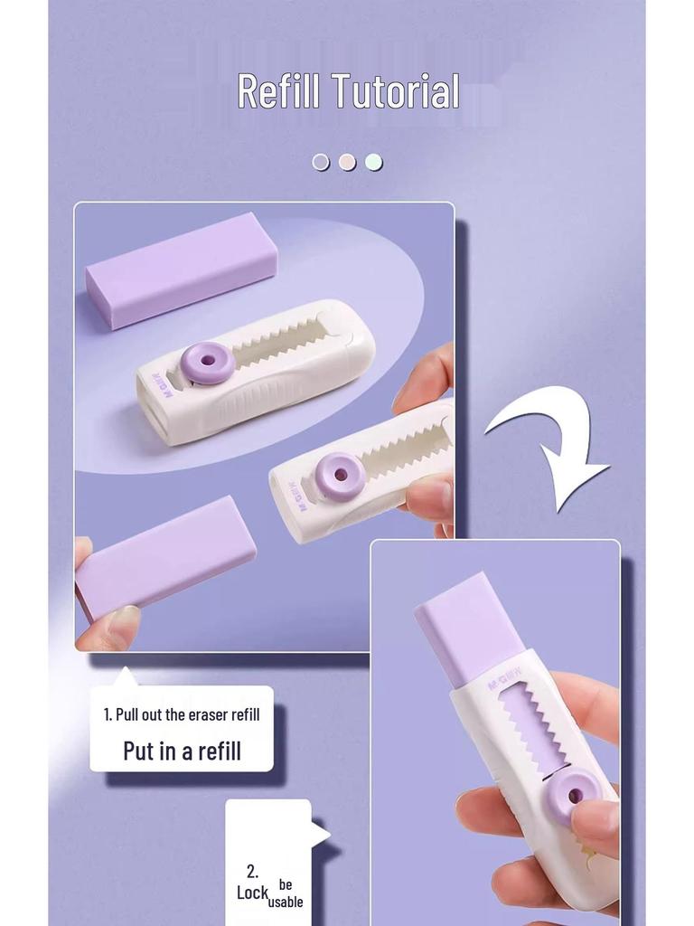 Student-Friendly Sliding Eraser: No Marks, No Crumbs - Clean Erasing for Kids