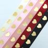 (10 Meter/Rolle)1cm Heißprägung Pfirsichherz Band Liebesbänder Valentinstagsverpackung Handgemacht DIY Geschenkverpackung Dekoration