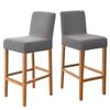 Jacquard Bar Stool Seat Covers Short Back Living Room Chair Cover Spandex Furniture For Home Banquet Kitchen Wedding Decoration