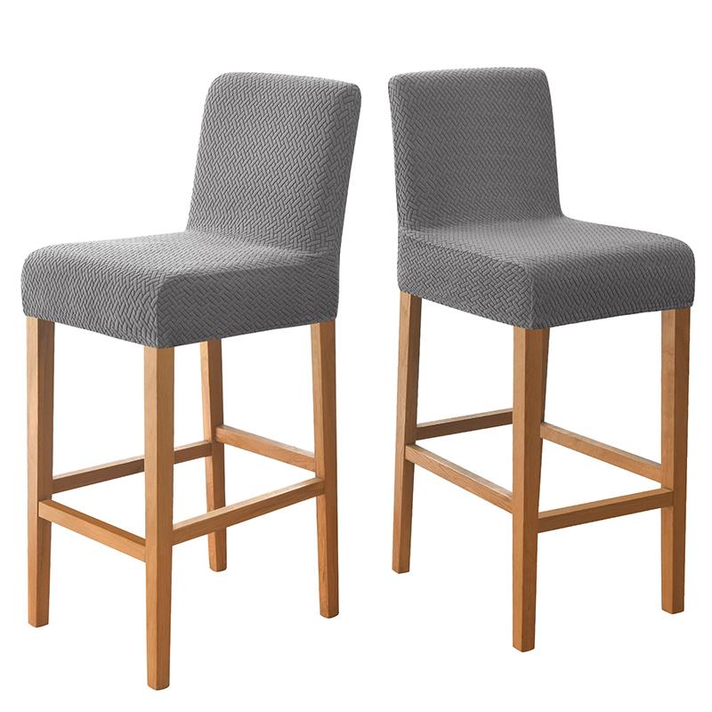 Jacquard Bar Stool Seat Covers Short Back Living Room Chair Cover Spandex Furniture For Home Banquet Kitchen Wedding Decoration