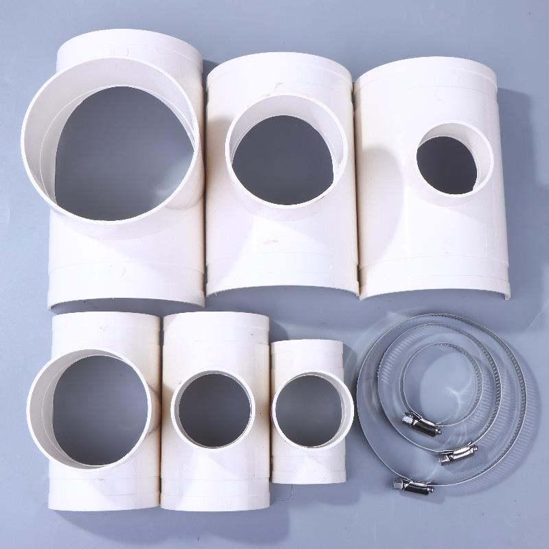 New PVC Open Tee Pipe Joint Repair Patch Drain Pipe Adapter Tube Connectors For Home Outdoor Industrial Plumbing Accessories