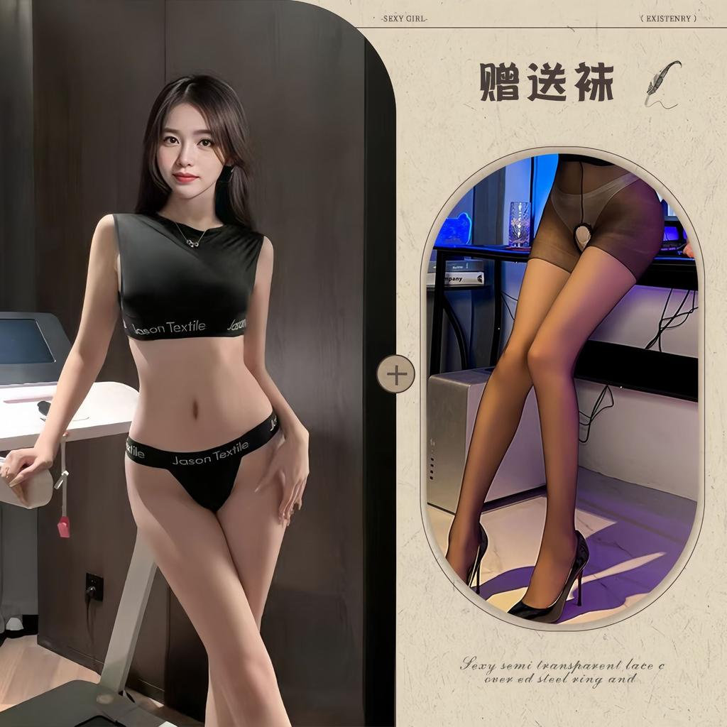 Sexy Ice Silk Swimsuit Tight One-piece Hip-wrapped Panties Dead Tank Water Uniform Seduction Lingerie