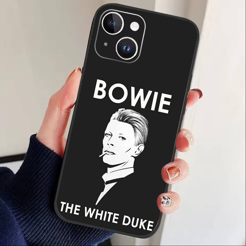 

Singer D-David B-Bowie Phone Case For iPhone17,16,15,14,13,12 Plus,Max Soft Silicone Black Cover iPhone12PRO