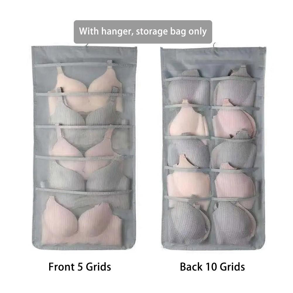 

Storage Bag Storage Bag 24 Pockets Double Side Hanging Grey: 5+10 Grids
