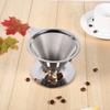 Pour Over Coffee Dripper, Cone Paperless Stainless Steel Coffee Filter with Non Slip Cup Stand Double Layer Reusable Mesh Coffee Maker for Home