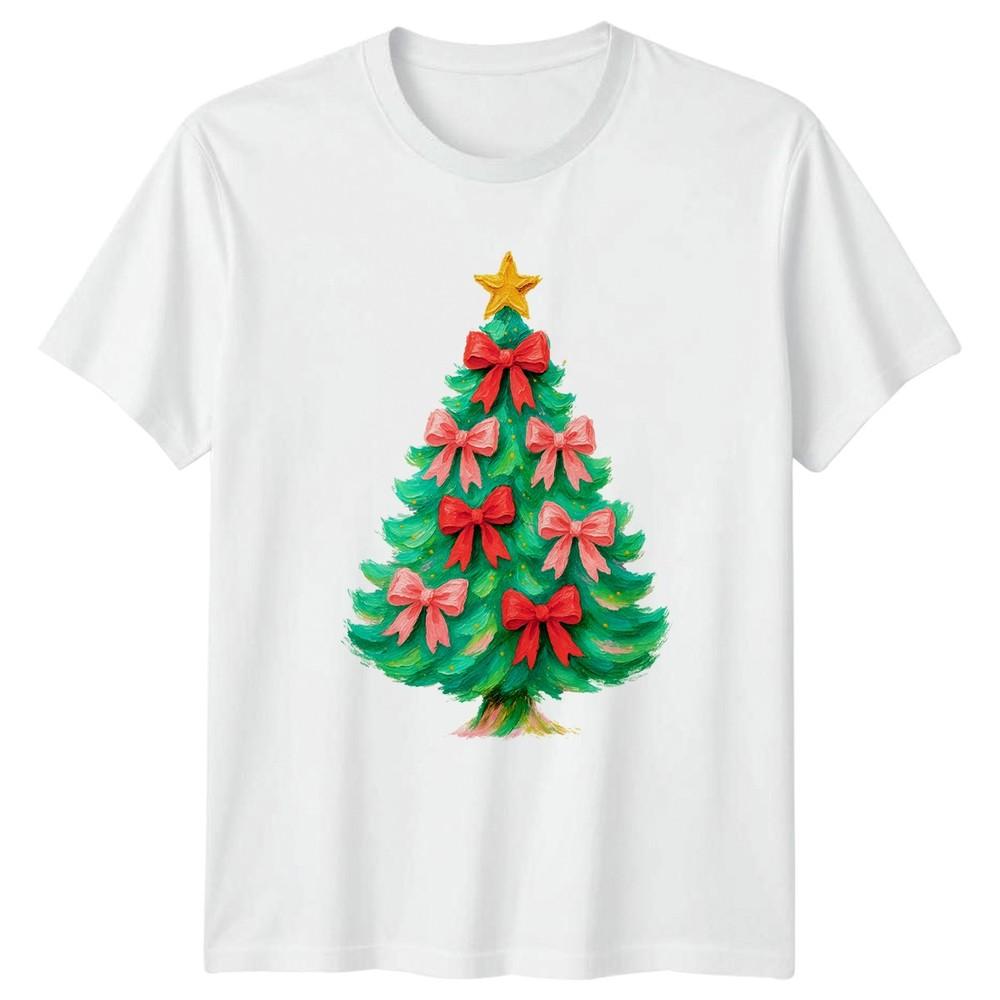 Christmas Tree Bows Holiday Unisexs TShirt Unisexs Tee Graphic Unisex Top S