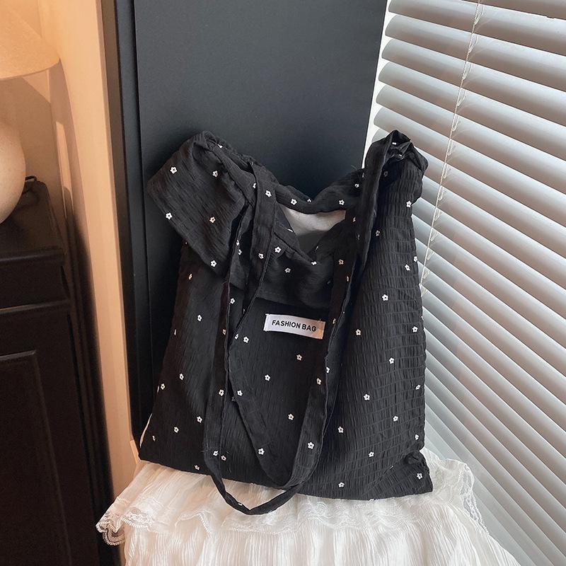 

2025 spring and summer new mesh shoulder bag fairy wind lotus leaf edge handbag female vacation chiffon bag