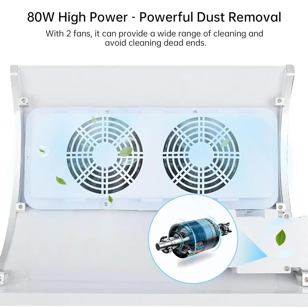 Nail Dust Collector Salon Dust Mat U-Shaped Nail Vacuum Cleaner Plus 2 Dust Bags Low Noise Nail Vacuum Cleaner