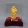 Velour Sand Gold Laughing Maitreya Buddha Statue Ornament for Home and Shop Decor