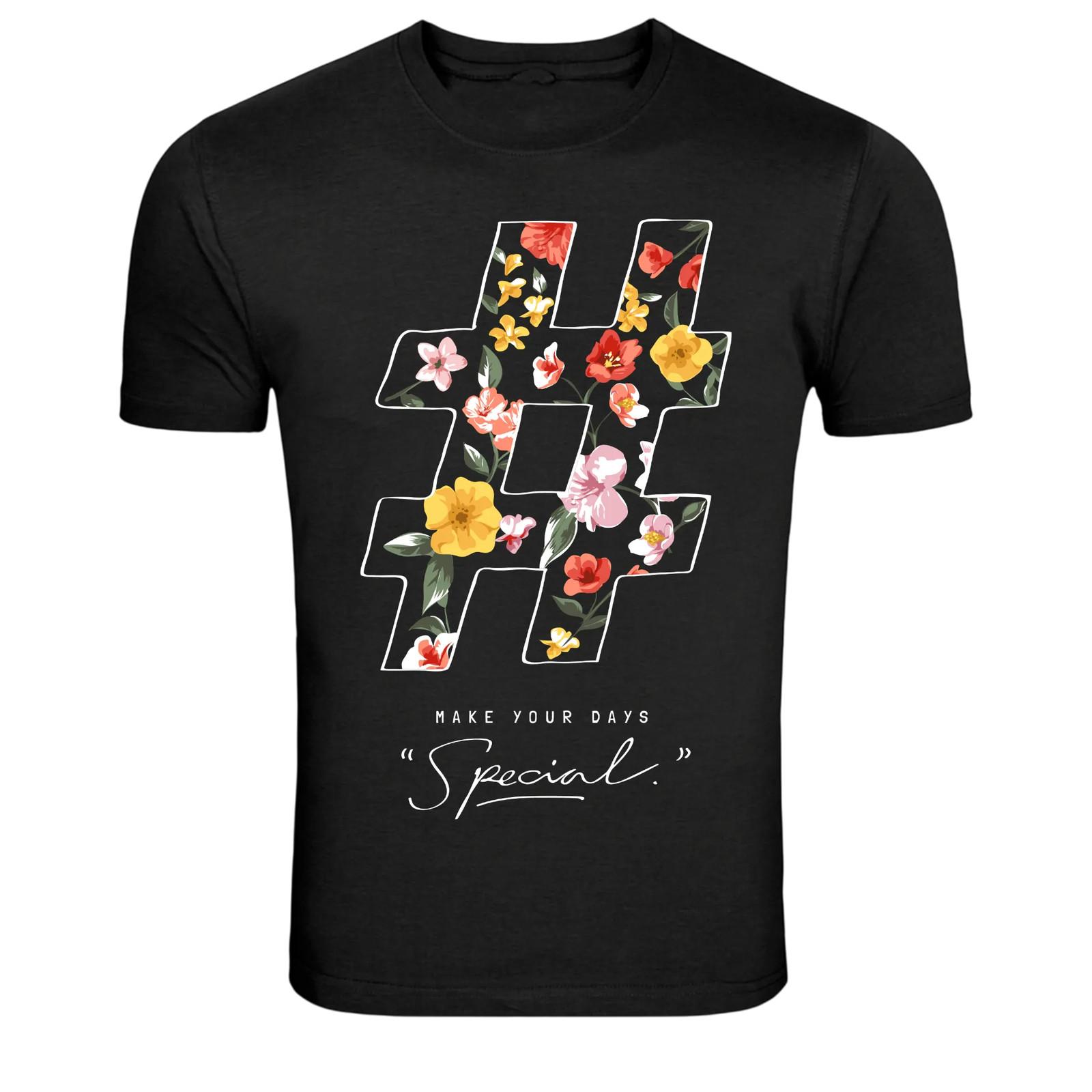 Powerful Floral Tropical Flowers Graphic T-Shirt L