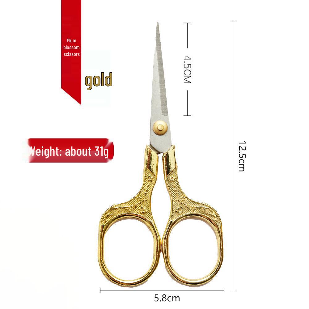 Retro Plum Blossom Embroidery Scissors – Alloy Stainless Steel for Cross Stitch and Handmade Crafts