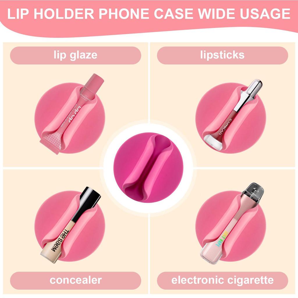 Tragbarer Silikonhalter für Lipgloss, Handy, Lippenstift, E-Zigarette und mehr