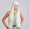Long white wig 100 cm cosplay anime manga hair straight bangs cap