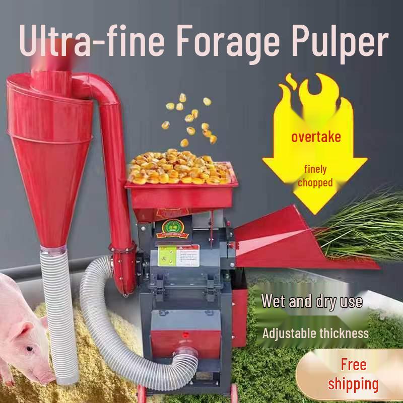 Ultra-fine Forage Pulper & Crusher for Corn Stalks and Green Grass - Dual Wet/Dry Use for Pig and Chicken Farming