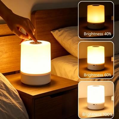 LED-Nachtlichter Berührbare Nachttischlampe 3-farbig dimmbar USB-wiederaufladbar Tragbare Schreibtischlampen für Schlafzimmer Wohnzimmer Büro Schreibtisch