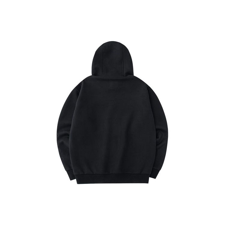 Anta Champion Sports Culture Series Printed Letter Big Pocket Pullover Hoodie Men Hoodie Black 152230721-3