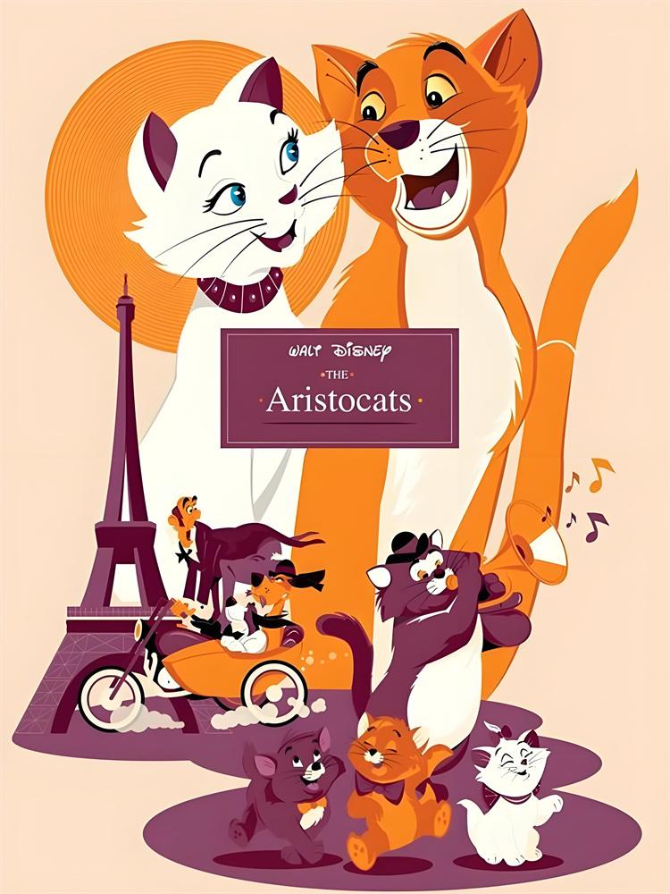 Disney 5D Diamond Painting Cat Adventures Decoration DIY Full Diamond Mosaic Inlaid Cross Stitch Set Gift