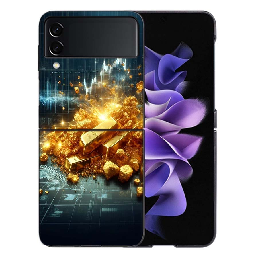 Trading Gold Contracts for Difference Phone Case For Samsung Z Flip 6 7 5G Galaxy Z Flip 5 4 3 5G Cases Shockproof Hard Cover TP