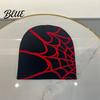 Halloween Party Cap Jacquard High Print Knitted Spider Web Winter Hat Unisex Beanie Elasticity Anti-shrink