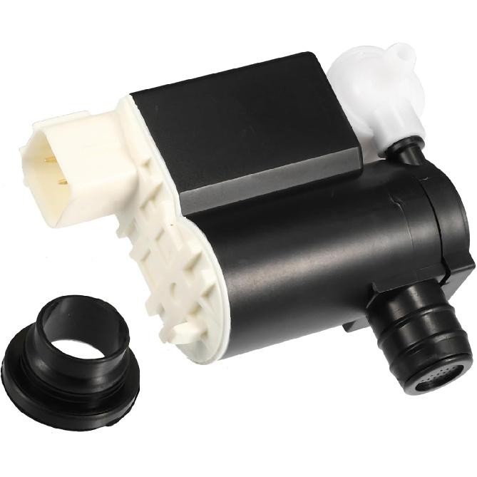 Motoforti Windshield Washer Motor Pump, for Hyundai Santa Fe 2013-2018, Plastic, with Grommet, Black