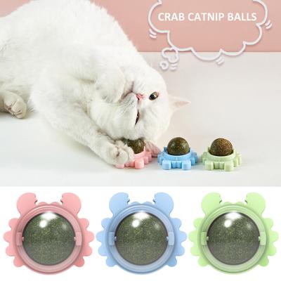 Catnip Wall Ball Licking Snacks Healthy Nutrition Ball Teeth Cleaning Catnip Toy for Cats Clean Mouth Promote Digestion Indoor