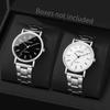 2PCS/Set Fashion Men Business Watches Casual Mens Analog Quartz Watch Reloj Hombre