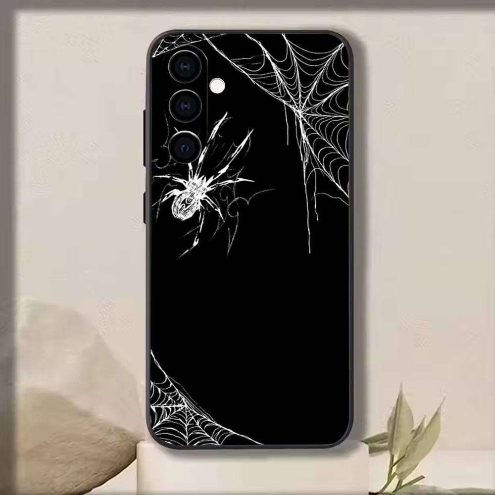 

Grey white spider Phone Case For Samsung Galaxy A73,A72,A71,A70,A53,A52,A51,Soft Silicone Black Cover Samsung a73 5g