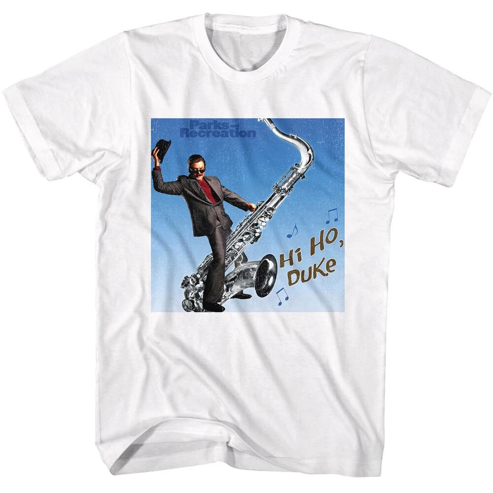 Parks and Recreation Ron Swanson Trumpet Hi Ho Duke Men s T Shirt 4XL