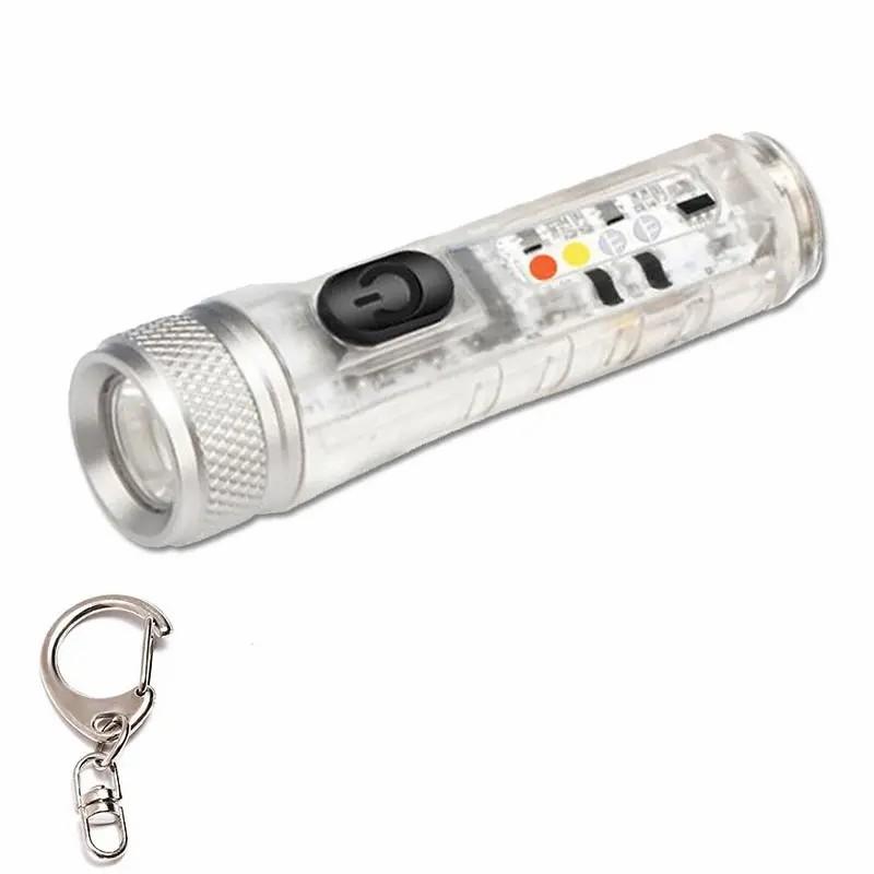 Mini silná svítilna Super jasná LED dobíjecí přenosná venkovní vodotěsná multifunkční mikro malá klíčenka