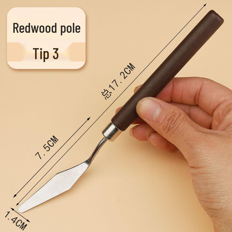 Stainless Steel Pigment Palette Knife Set for Oil Painting - Flat & Pointed Heads, Wooden Handles