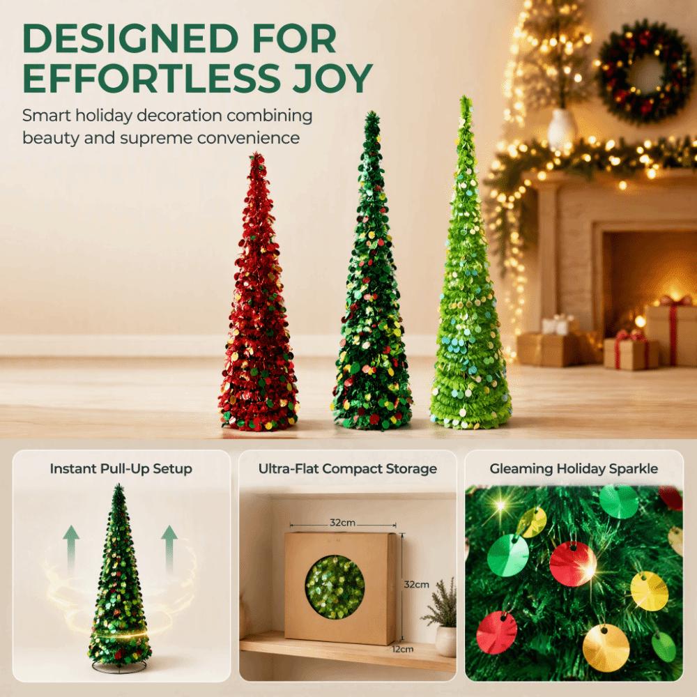 Foldable Pencil Christmas Tree Colorful Christmas Decor Retractable Christmas Tree Christmas