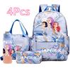4Pcs/set K-Pop Demon Hunters Printed Backpack Handbag Pencil Case 750Ml Water Bottler for Teenager Boy Girl Large Capacity Waterproof Schoolbag