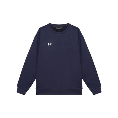 Under Armour Logo Round Neck Pullover Sports Long Sleeve Sweatshirt Unisex Sweatshirt Navy-Blue 24600305-409