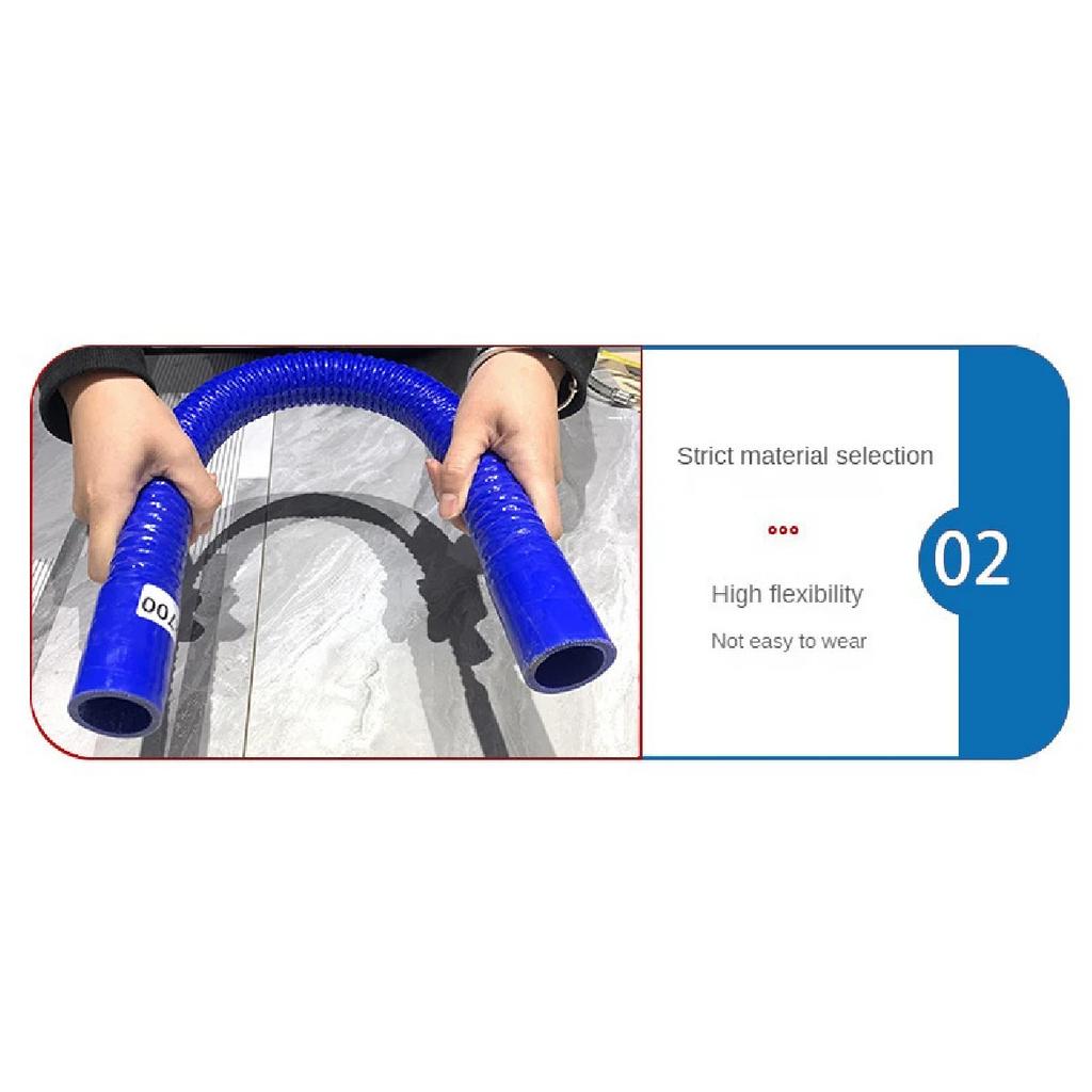 Lenght 400mm Blue SiliconeSteel Wire Corrugated Hose High Temperature Resistant Air Filter Pipe, Turbocharger Intake Pipe