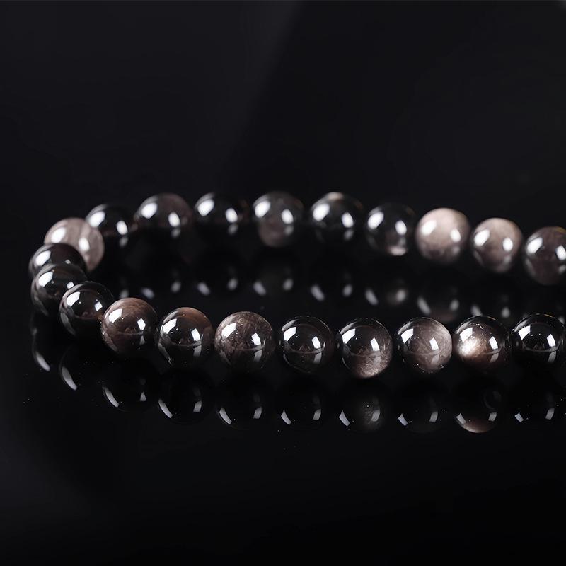 Naturlig Svart, Guld & Silver Obsidian 7A Kvalitet Löspärlor för DIY Smycken