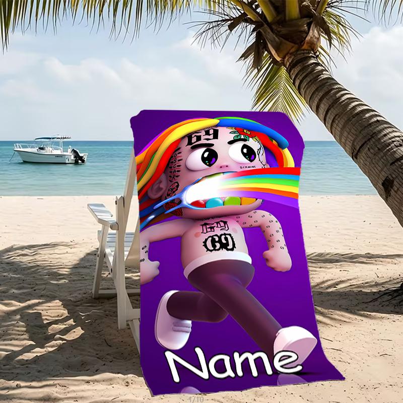 Customizable Personalized Beach Towels 6ix9ine TattleTales Themed designs.Suitable for the Beach, Yoga, Sports;ideal As Beach Accessories