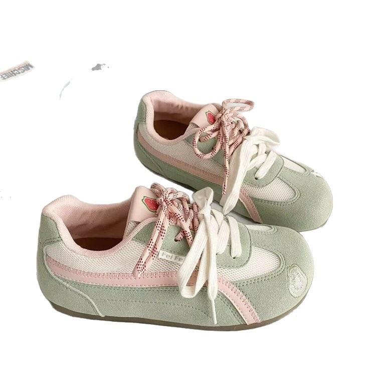 Casual Moral Training Shoes Women's Ins Tide 2025 New Summer Big Head Bread Shoes Versatile Board Shoes Women's Breathable Mesh Shoes