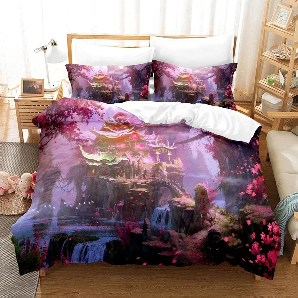 3D printed Fantasy witch dragon Alien world Beding Set Down Comfortable Quilt Cover featuring Pilowcase Double Complete Quen King Beding