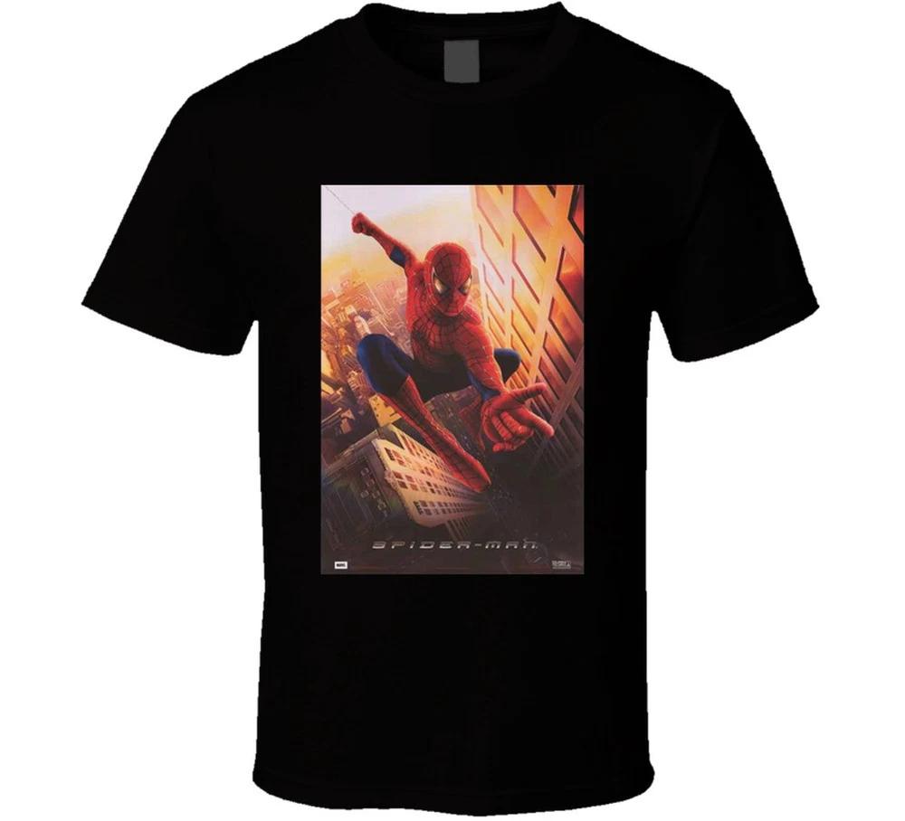 Tobey Maguire 2002 Spiderunisex Cool Movie Poster Fan T Shirt S