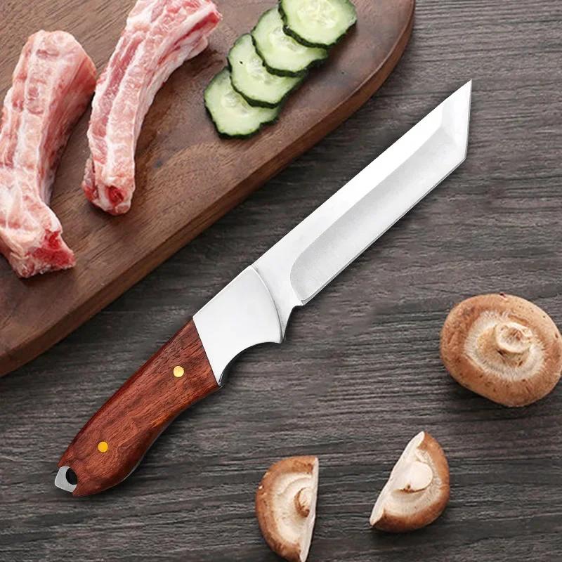 Cleaver Meat Fruit Fish Boning Knife Stainless Steel Blade Slicing Kitchen Knives Wood Handle Chef Barbecue Cooking Cleaver